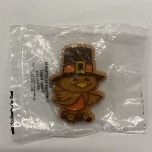 Hallmark PIN Thanksgiving Vintage PILGRIM BIRD Brown 1979‎ Holiday Brooch NEW
